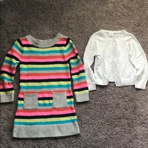 Carter’s sweater dress & cardigan